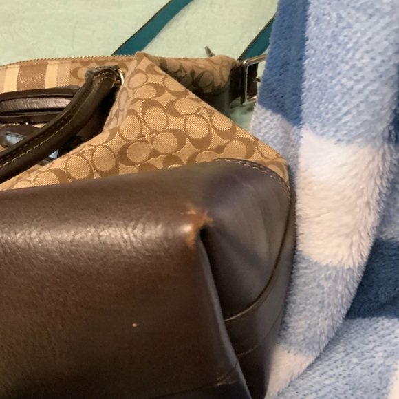 Coach Signature Legacy Brown and Cream Striped Tote/carryall - Picture 5 of 6